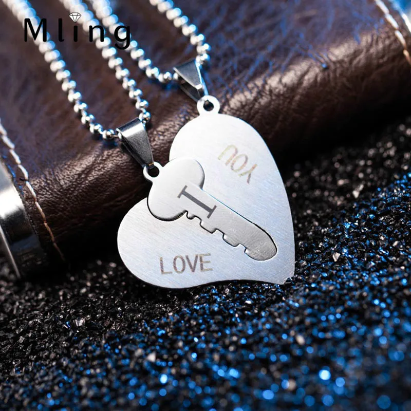 Mling классическое ожерелье с подвеской в виде сердца модное из нержавеющей стали I