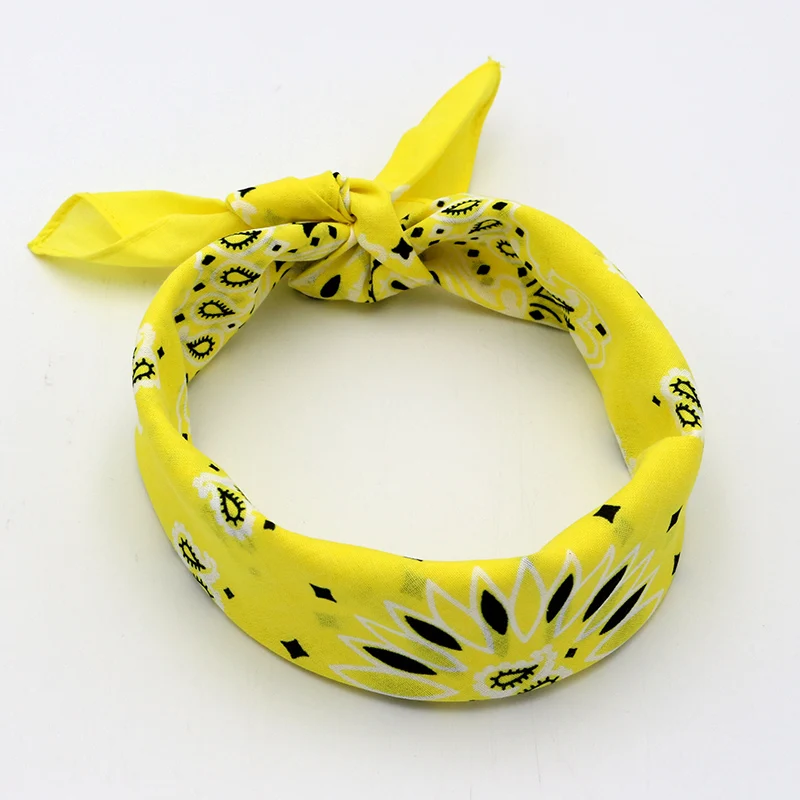 Cotton Bandana Bright Spring Summer Color Paisley Headscarves Cotton Bandana For Women Girl Heawear
