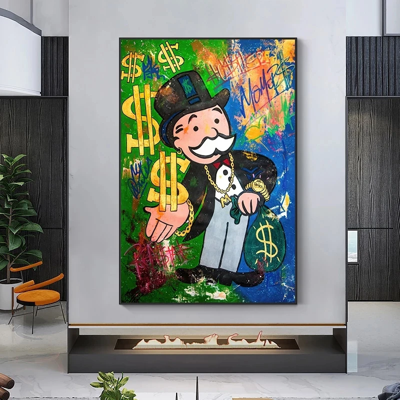 Graffiti Street Art Mr Monopoly Canvas Posters And Prints Money Pop