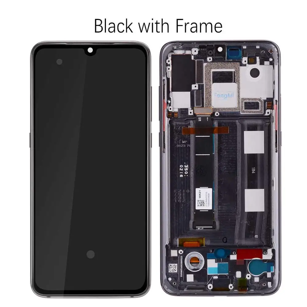 Активно-матричные осид, ЖК-дисплей для Xiaomi Mi 9 Дисплей Сенсорный экран с рамкой для Xiaomi Mi 9 ЖК-дисплей Дисплей MI9 Экран Замена - Цвет: Mi 9 Black Frame