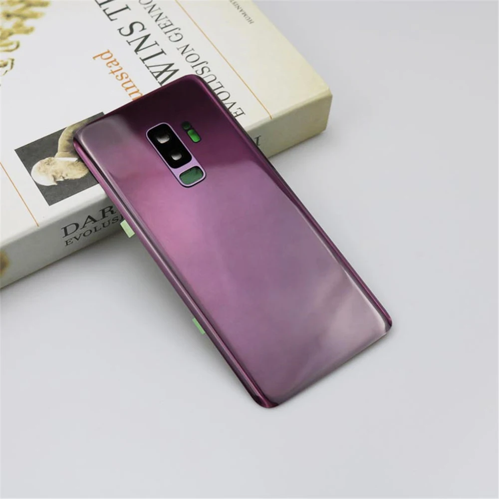 Для samsung Galaxy S9 плюс s9+ Задняя Батарея крышка G965 SM-G965F G965FD S9 G960 SM-G960F G960FD сзади Стекло чехол - Цвет: S9  Purple