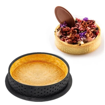 

Bakeware Round Shape Ring Tart Non Stick DIY French Dessert Mousse Circle Perforated Kitchen Plastic Cake Mold Decorating Tools