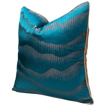 

Soft Cushion Case Throw Pillow Cover Accessories Minimalist Dustproof Car Zipper Living Room Sofa Decor Lake Blue Home Office