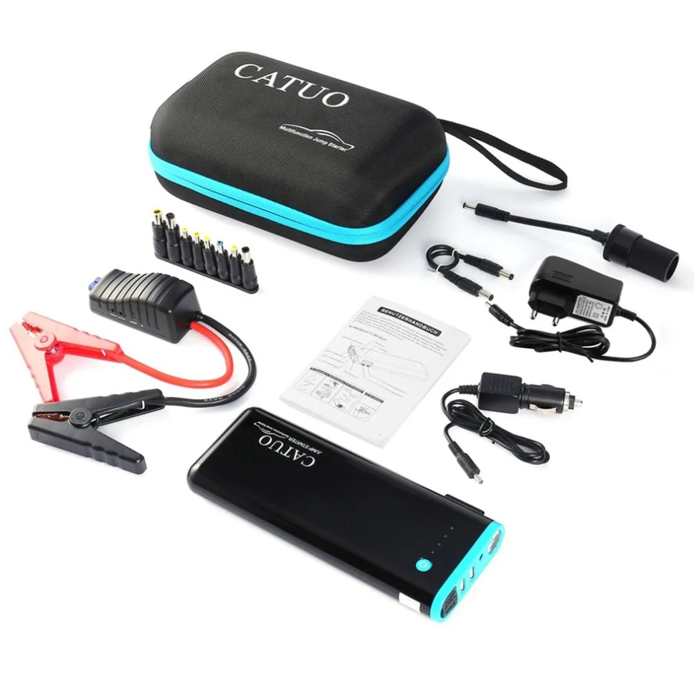CATUO 20000 мАч портативный автомобильный стартер с зарядным устройством USB светодиодный фонарик для грузовика мотоцикла лодки