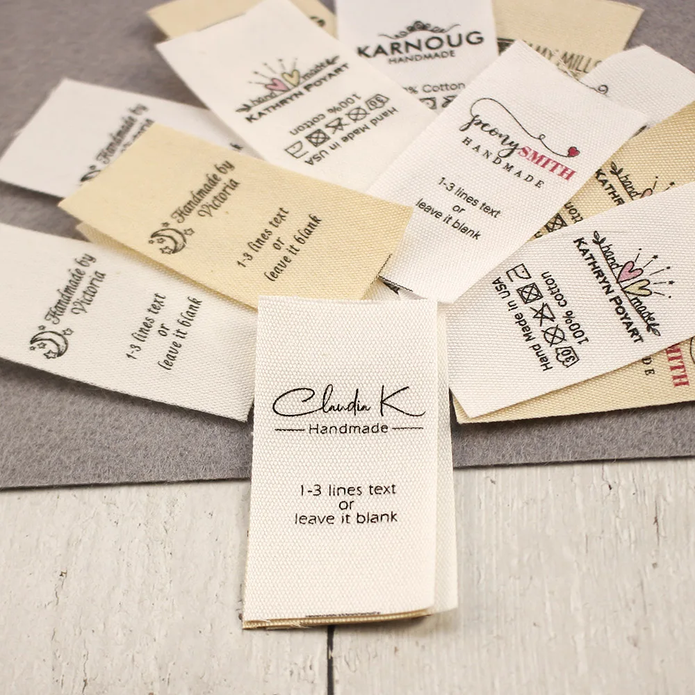 Cotton With or Text Sewing Accessori Label tags for knitted things Custom Personalizada handmade label gift tags 25*50 mm
