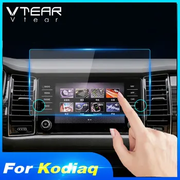 

Vtear for Skoda Kodiaq Karoq Tempered Glass Car GPS Navigation Screen Protector Display Film LCD sticker interior accessories