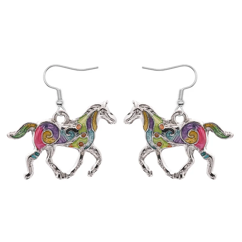 Hapiship новые модные золотые/серебряные серьги-гвоздики в виде лошади 00ASR милый подарок для девушек - Окраска металла: LAG Silver