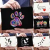 Peace Love Dogs Print Women Cosmetic Bags Love My Dog Cute Paws Zipper Makeup Pouch Travel Toiletry Organizer Bag Large Capacity 1