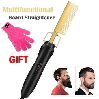 

Professional Beard Straightener Brush Hairdressing Comb Multifunctional Man Woman Hair Straightening Brush Beard Electric Comb