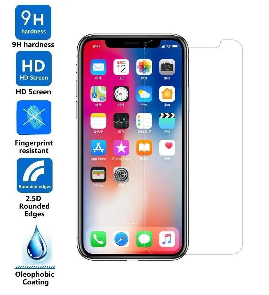 Закаленное стекло 9H HD для iphone X XS 11 Pro Max XR 7 8 Защитное экрана 6s Plus 5 стекло|Защитные