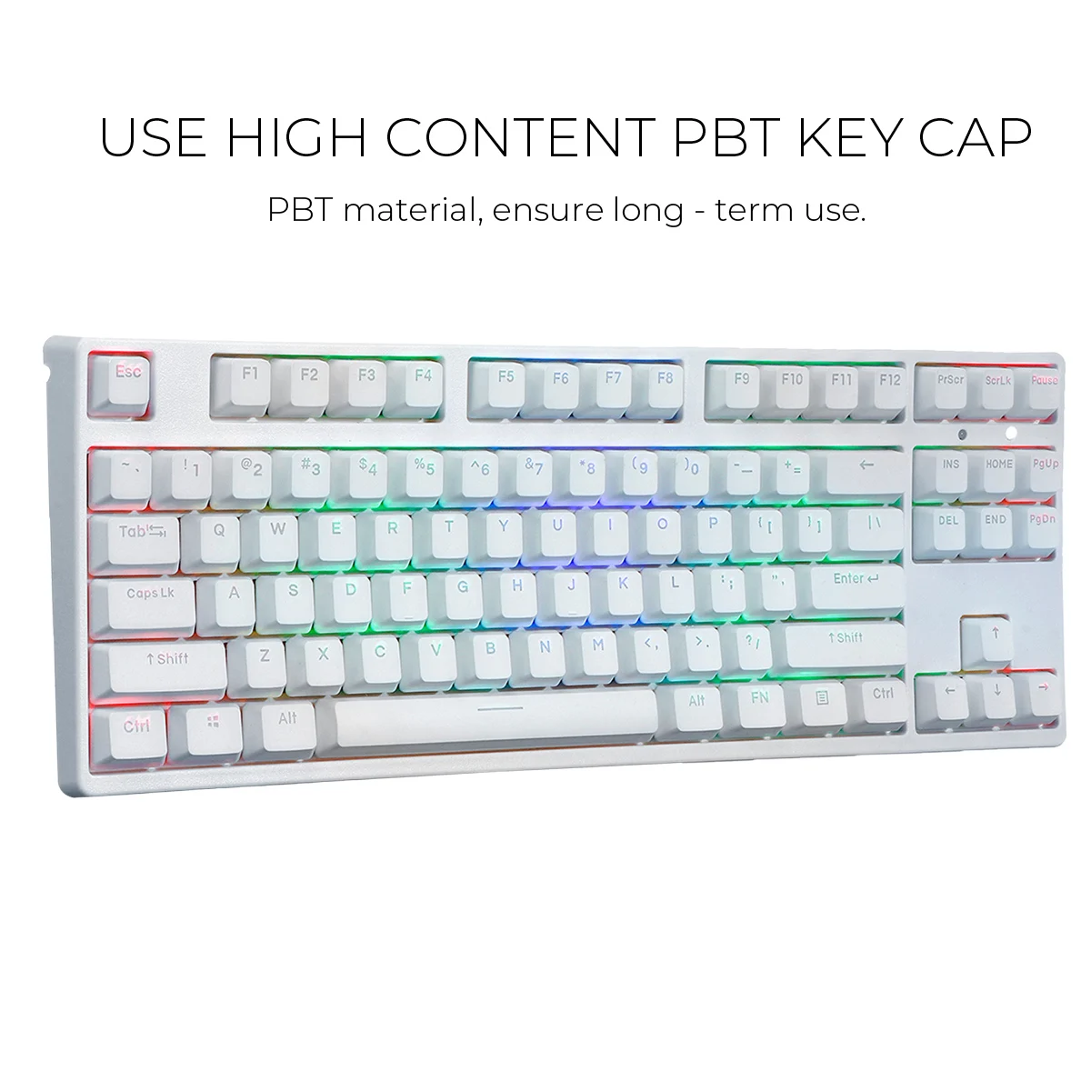 

USB Wired RGB Backlit 87 Key NKRO Gateron Switch PBT Double Shot Keycaps Mechanical Gaming Keyboard for E-sport office PC Laptop