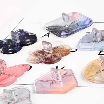 

Hot 1 Pcs Nail Polish Color Card Nail Swatches Plastics Nail Tips Practice Oval False Nail Tips Display Board