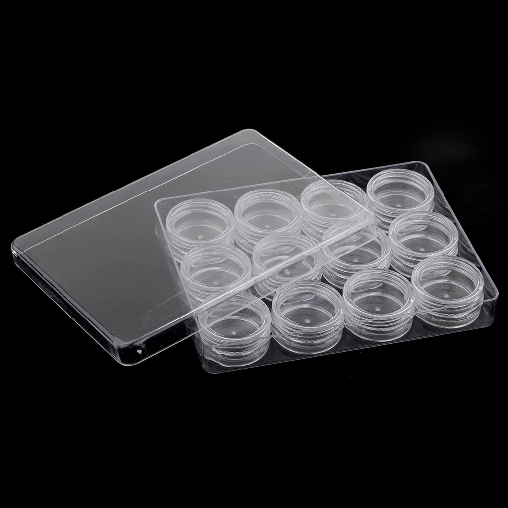 12 Slots Adjustable  Storage Box Nail Art Jewelry Organizer Container