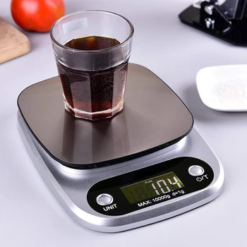 

Digital Kitchen Scale 10kg Food Scale Multifunction Weight Scale Electronic Baking & Cooking Scale With LCD Display Silver