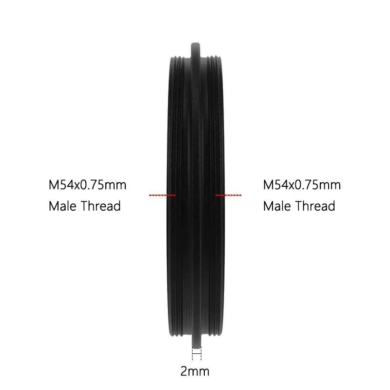StarDikor M54 to M54 M54X0.75 Male Thread to M54X0.75 Male Thread Telescope Adapter Ring Aluminium Alloy Metal 2