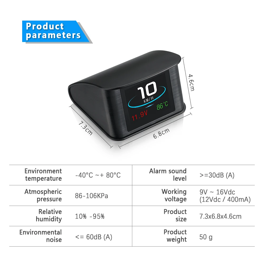 Автомобильный дисплей Hud P10, Автомобильный gps OBD OBD2, диагностический инструмент, проектор, цифровой измеритель скорости, автомобильная сигнализация безопасности