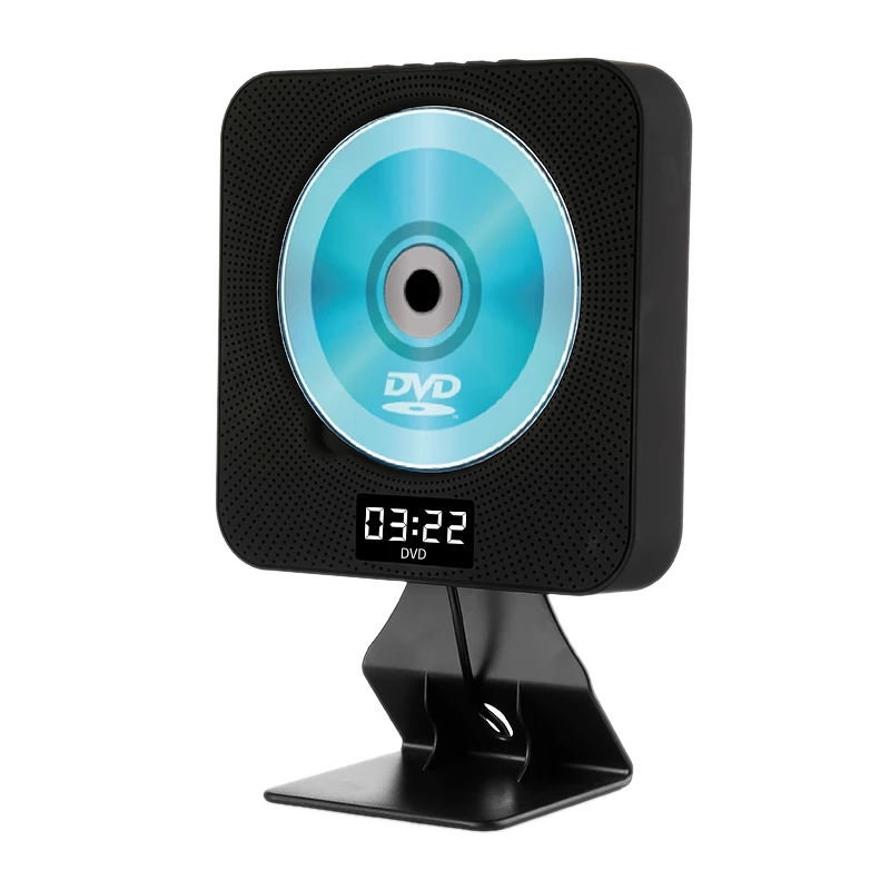 CD Player Wall Mountable Bluetooth EU Plug Audio Boombox HDTV 1080P Home with Remote Control and FM Radio and Timer USB and AV O