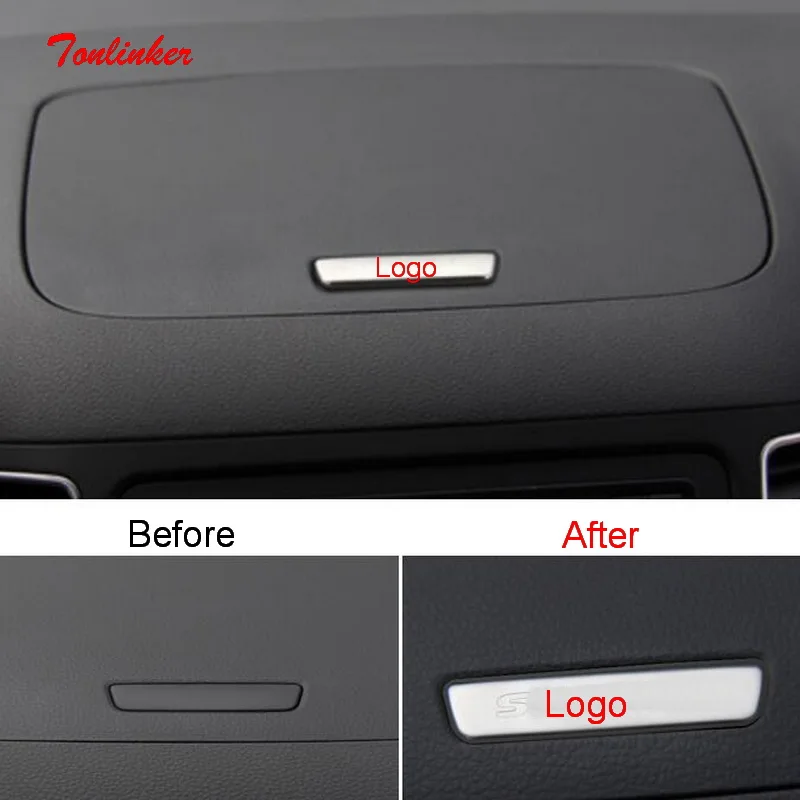 Tonlinker интерьер приборной панели ручка ящика для хранения крышка наклейка для Volkswagen Sharan-19 Автомобиль Стайлинг 1 шт. стальная крышка стикер