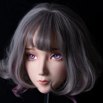 mask30 with wig LiLi Mask-68) Сладкая девушка Смола Маска на голову кигуруми косплей японская ролевая игра Аниме силиконовая кигуруми маска Трансвестит кукла - Цвет: mask30 with wig