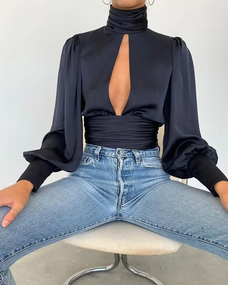 blouse with keyhole