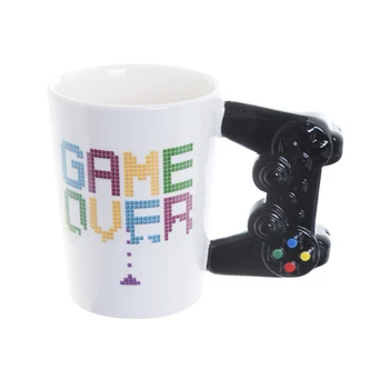 

Game Over Ceramic Mug Gaming Style 3D Gamepad Controller Handle Coffee Milk Juice Mug Office Tea Cup Gamer Gameboy Birthday Gift