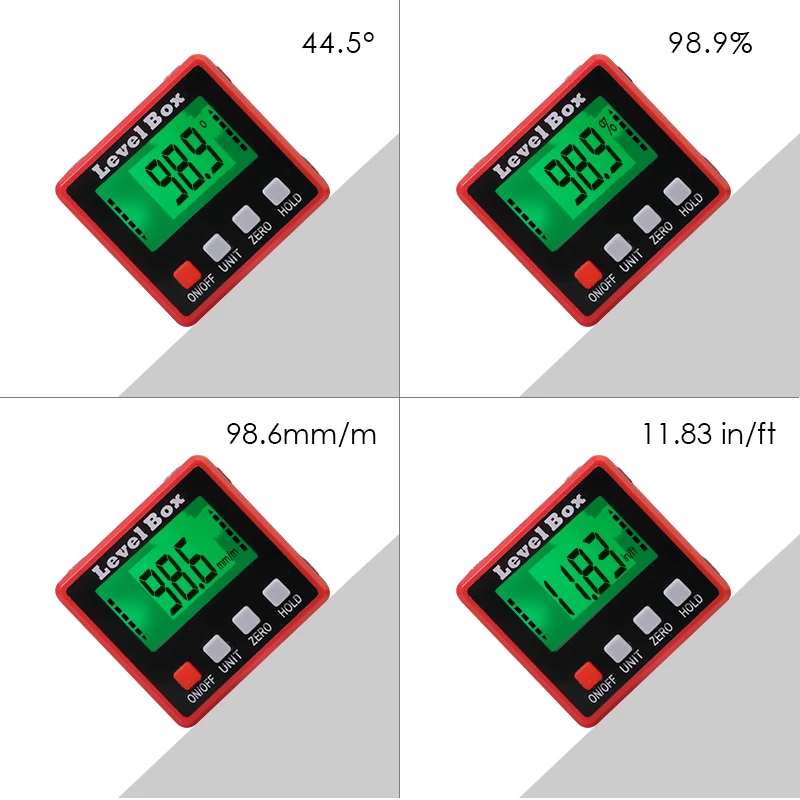 360 градусов Мини цифровой транспортир Инклинометр Угол точный измеритель цифровой транспортир электронный уровень коробка Магнитная база красный