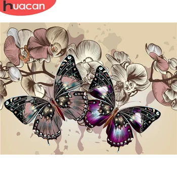

HUACAN 5D DIY Diamond Painting Animal Butterfly Full Square/Round Drill New Arrival Diamond Embroidery Sale Home Decoration