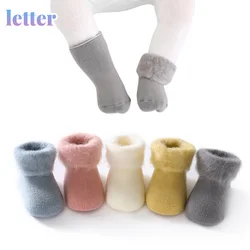 2021 novo bebê meias de inverno grosso quente meias recém nascidos meninos meninas do bebê antiderrapante peúga do pé do bebê sapatos da menina