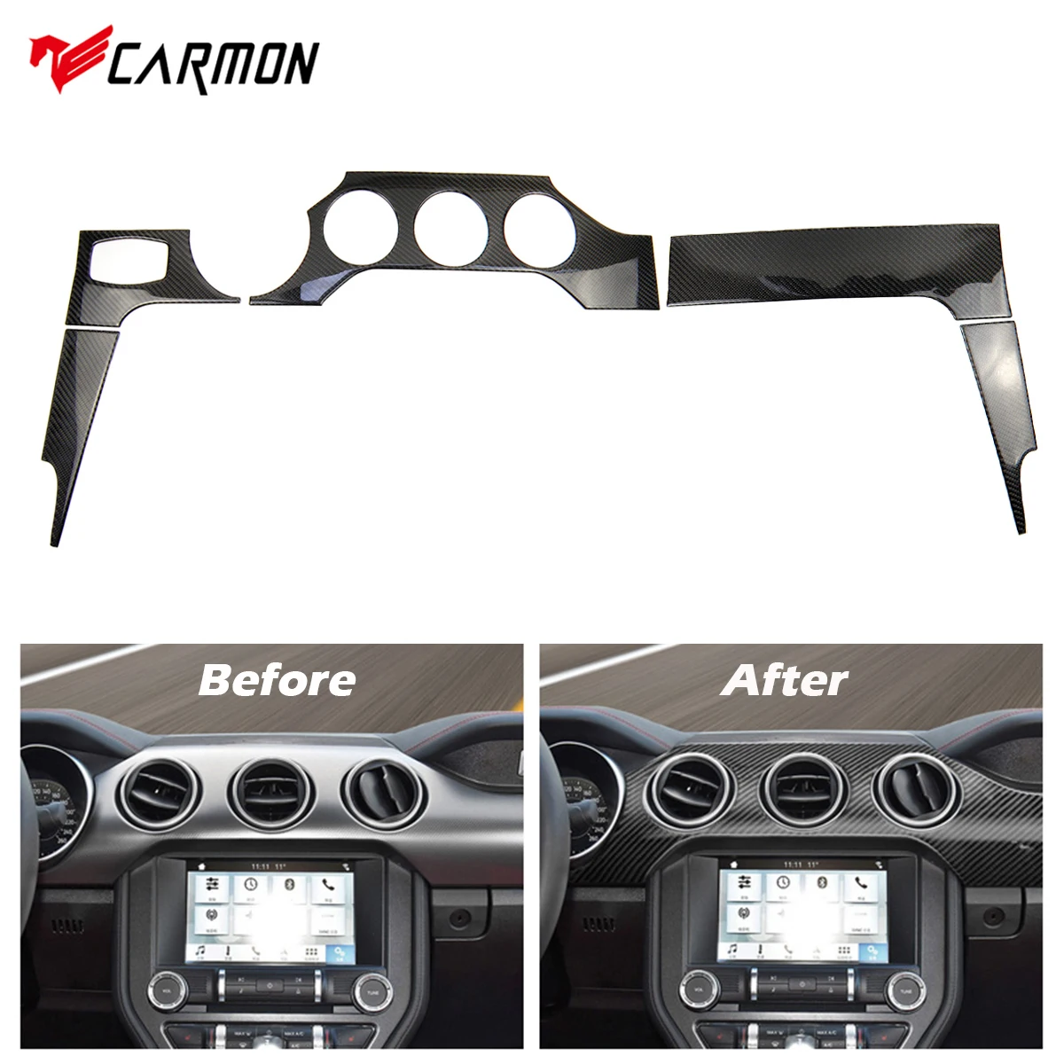CARMON for Ford Mustang Dashboard Instrument Panel Sticker 2015 2016
