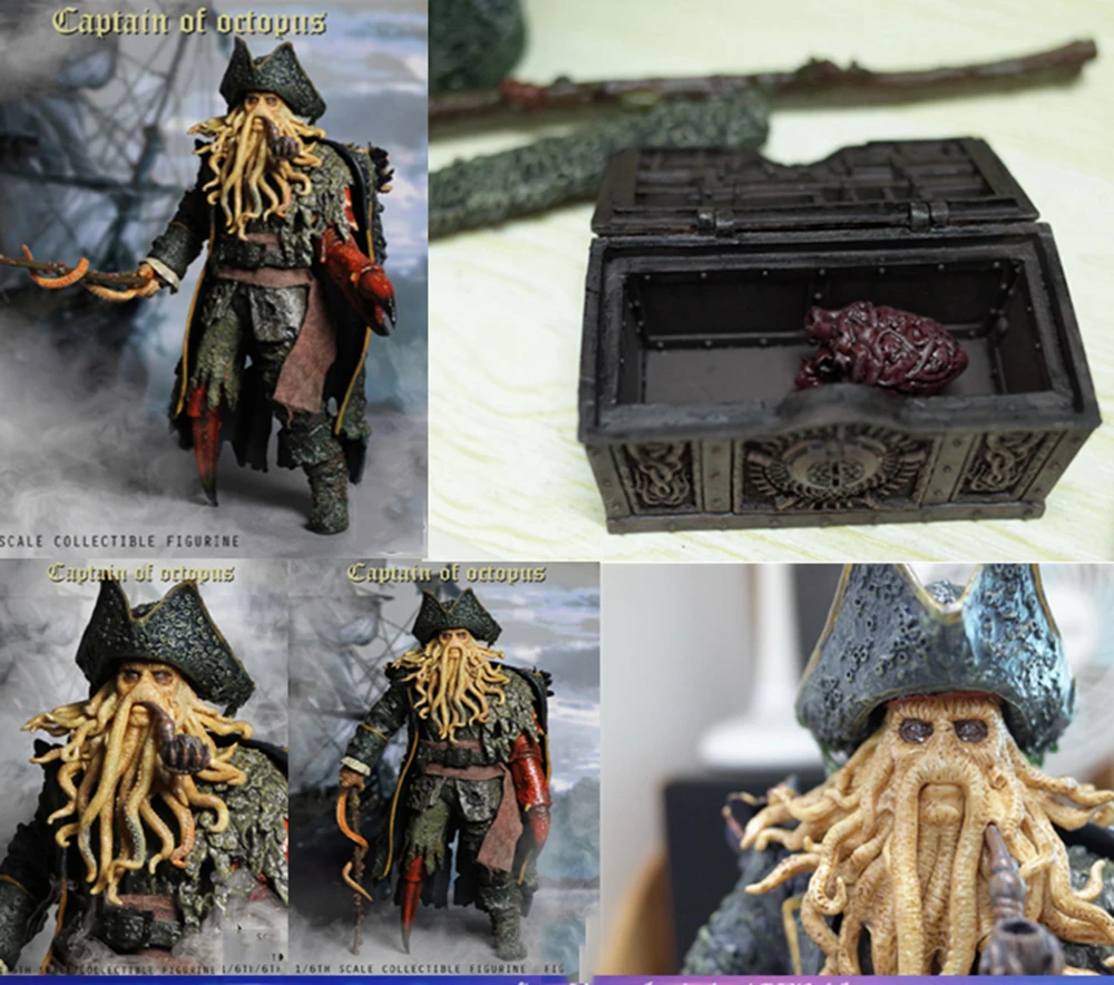 XD TOYS 1/6, Карибский Капитан, фигурка Дэви Джонса, кукла, полный набор, кукла с АКК, Студенческая Модель, игрушки и оригинальная коробка