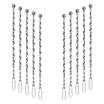 

Cocktail Stirrers Set of 10 Stainless Steel Bar Mixing Spoon Cocktail Mixing Spoon 22cm