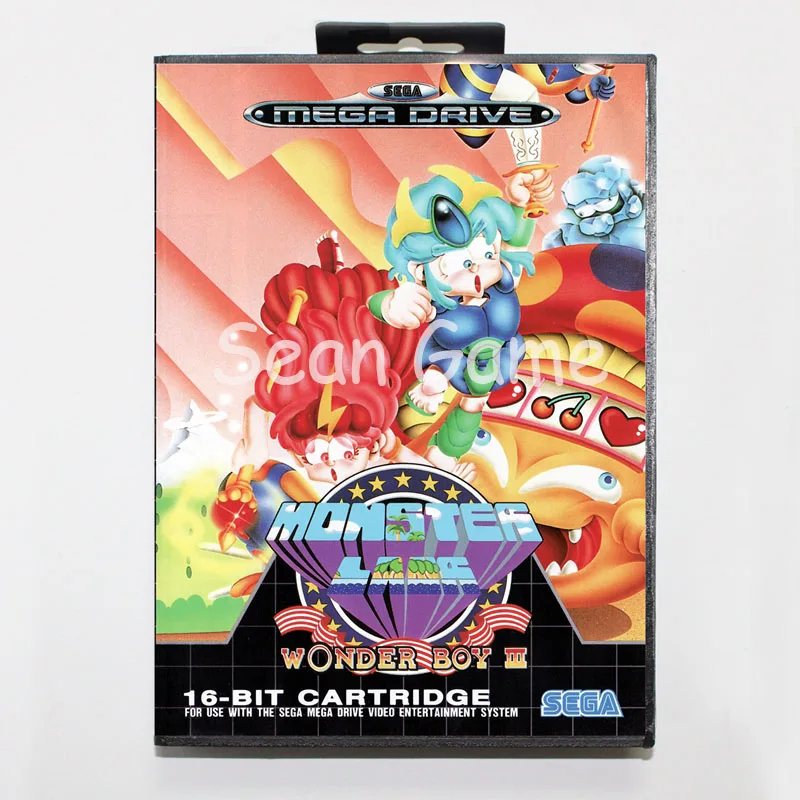 Карточка для игры Elevata 16 бит Sega Mega Drive Wonder Boy III в розничной упаковке | Электроника