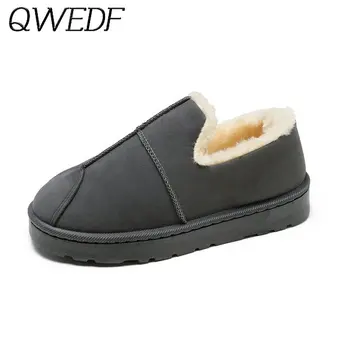 

Women Snow Boots Winter Warm Leather Flats Warterproof High-quality Ankle Boots large size women zapatos leopardo mujer W11