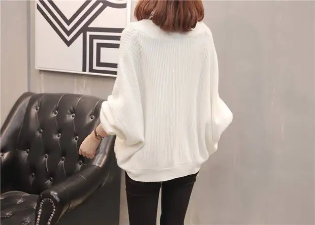 Пуловер, Blusas De Inverno Feminina, хлопок, половина 9307-8822, настоящая фотография, новинка, однотонный, v-образный вырез, летучая мышь, трикотаж, 52-1f, 5 рядов, 4 полки