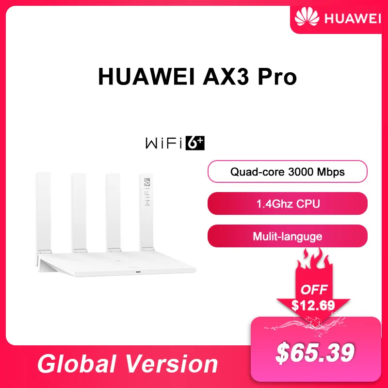 Original HUAWEI AX3 Pro WiFi 6+ Gigabit Quad Core 3000Mbps Repeater ...