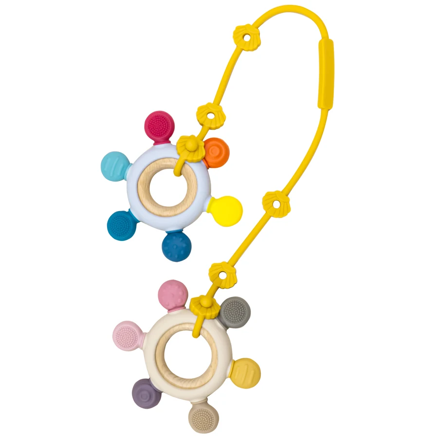 Customized Silicone Pacifier Chain Teether Toys BPA Free Safe Teething Chain Portable Newborn Chewing Molar Baby Accessories 6