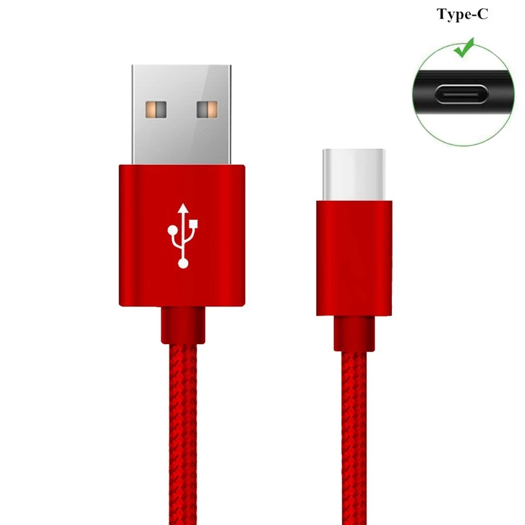 

For Samsung A70 A60 A50 A40 A30 A20 2.4A Type C USB Cable For Huawei P30 Pro P20 Lite Mate 20 Phone Fast Charger Data Red Cords