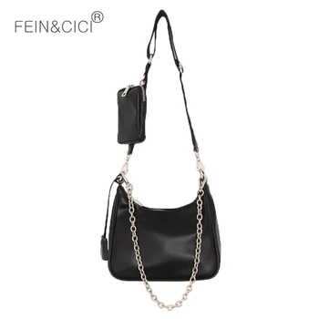 

Women silver chain bucket bag pu leather crossbody messenger bag ladies casual spring summer new canvas shoulder bag black white