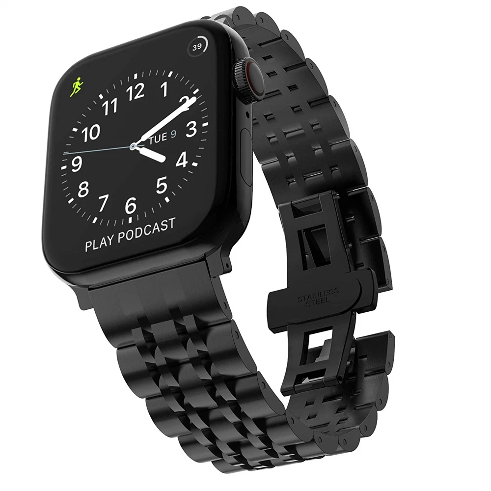 Ремешок из нержавеющей стали для Apple Watch Band Series 5 4 44 мм 3/2/1 42 мм|Ремешки часов| |