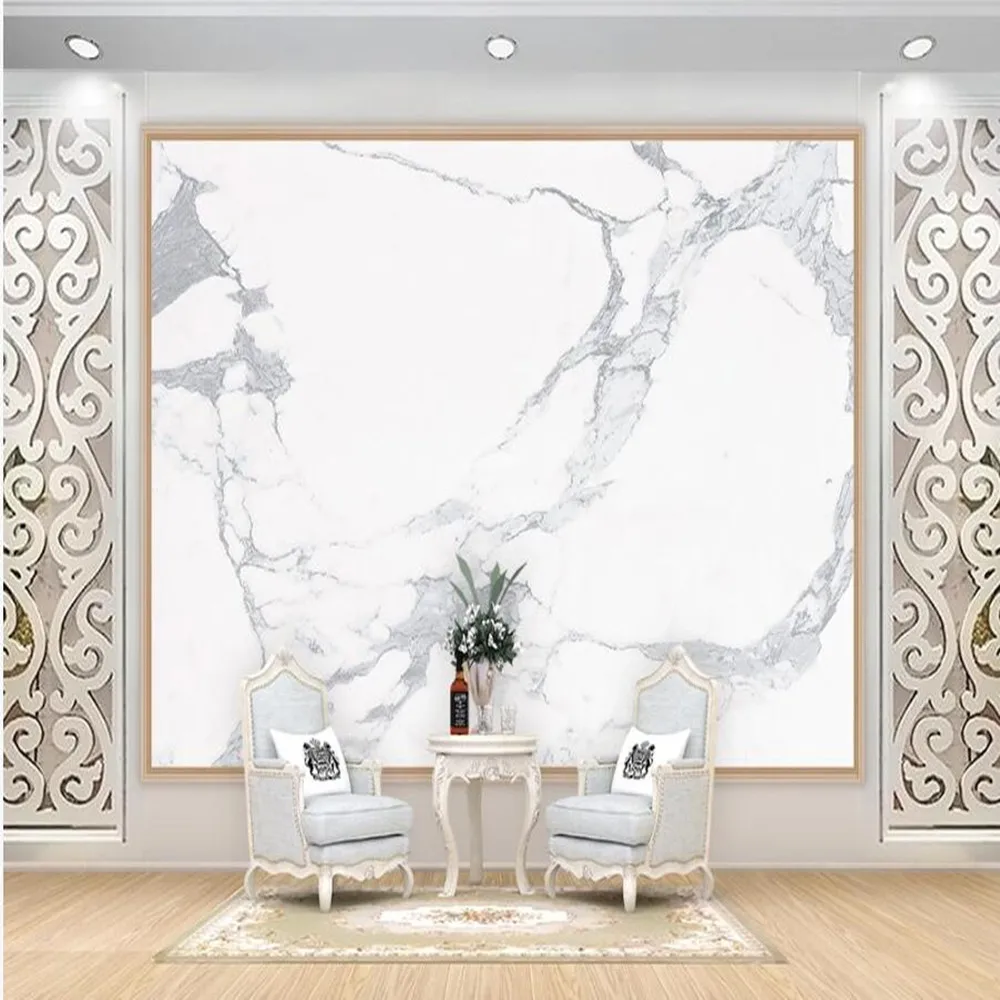

Milofi Custom Large Wallpaper Mural 3D Simple Marble Background Wallpaper Mural