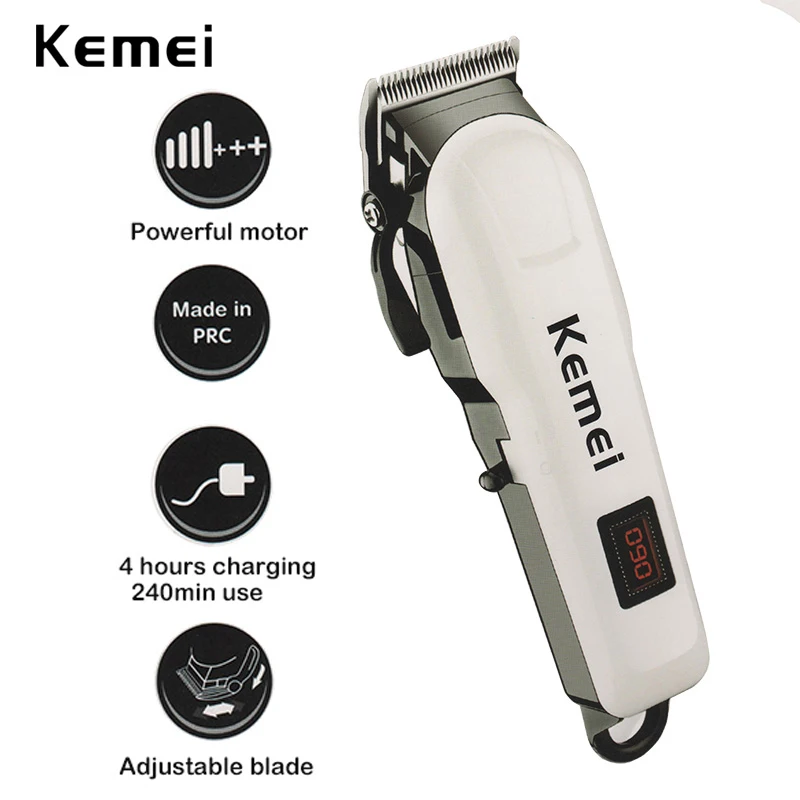 Kemei máquina de cortar cabelo elétrica aparador