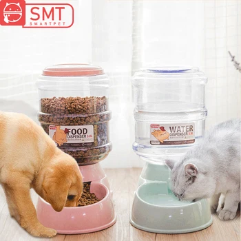 

Smarpet 3.8L Pet Cat Automatic Feeders Drinkers Plastic Dog Water Bottle Feeding Bowls Large Capacity Food Water Dispenser