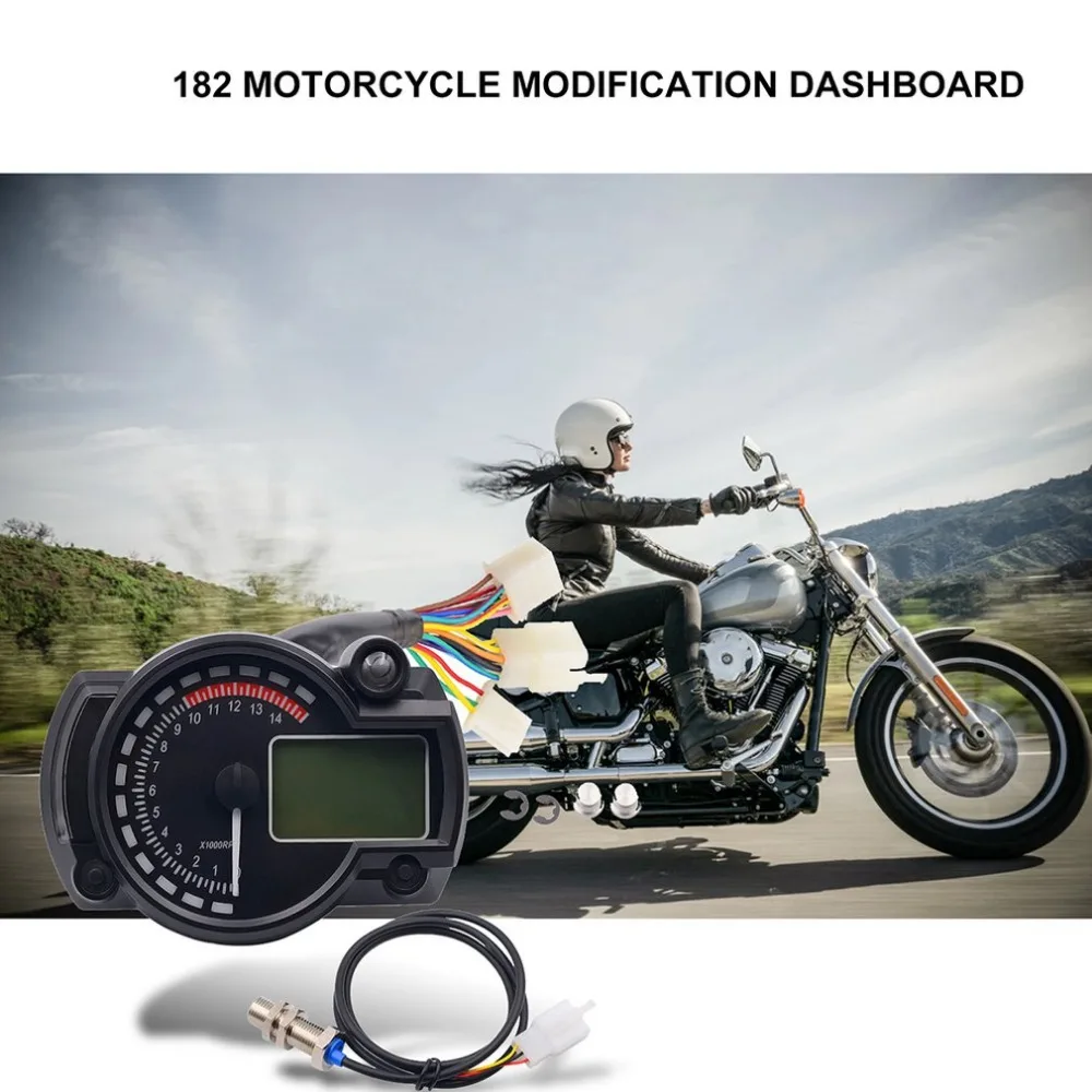 Motorcycle Modified Dashboard 12V LCD Display Adjustable Oil Meter Water Temperature Meter 2-4 Cylinders Modified Accessories