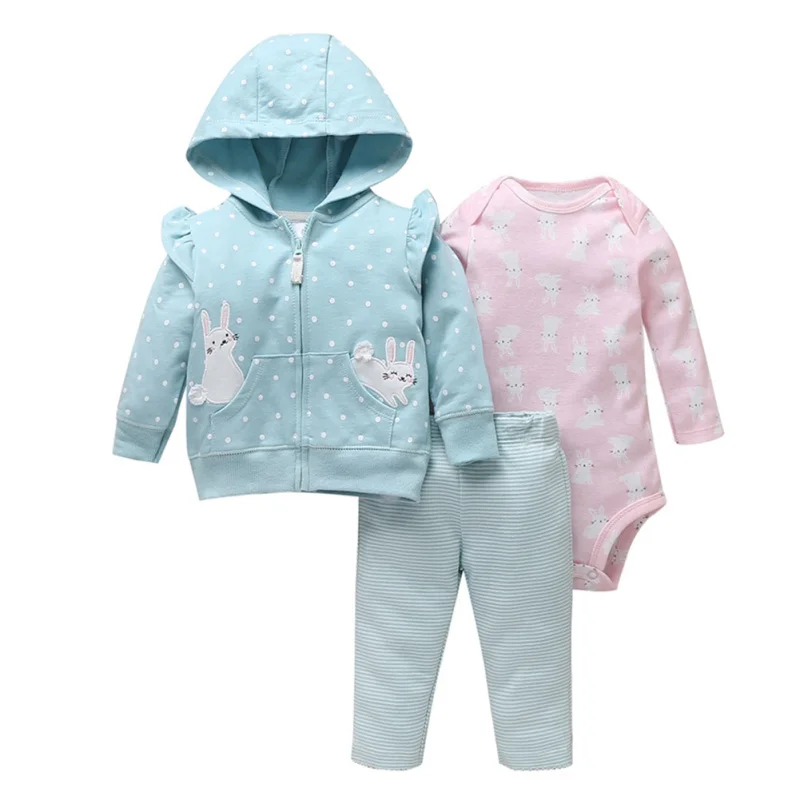 Smartbabyme/Детский Комплект из трех предметов, верхняя одежда-комбинезон, брюки комбинезон с длинными рукавами для девочек, свитер с капюшоном в горошек однотонные штаны - Цвет: Синий