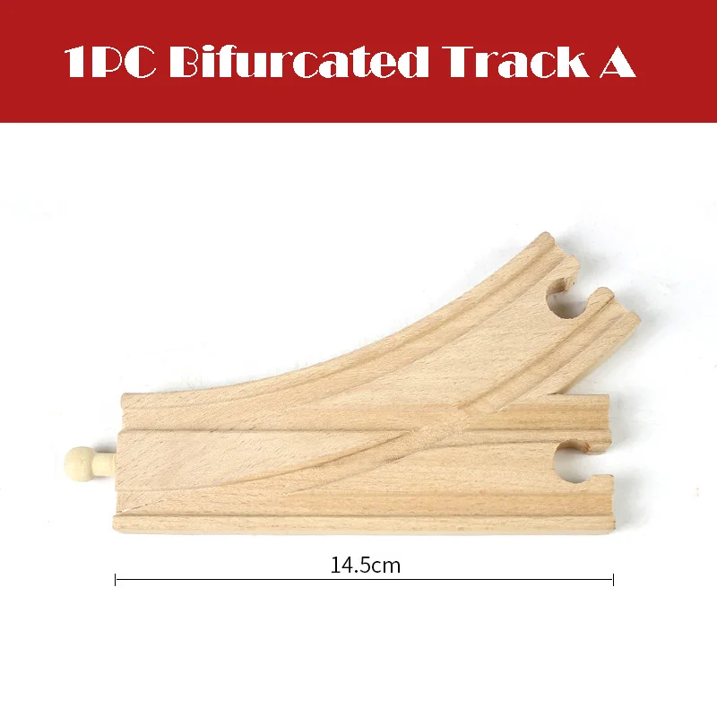 1pcs Wooden Track Parts Beech Wooden Train Track Racing Railway Train Toys Accessories fit for Brand Tracks for Children Gift 10
