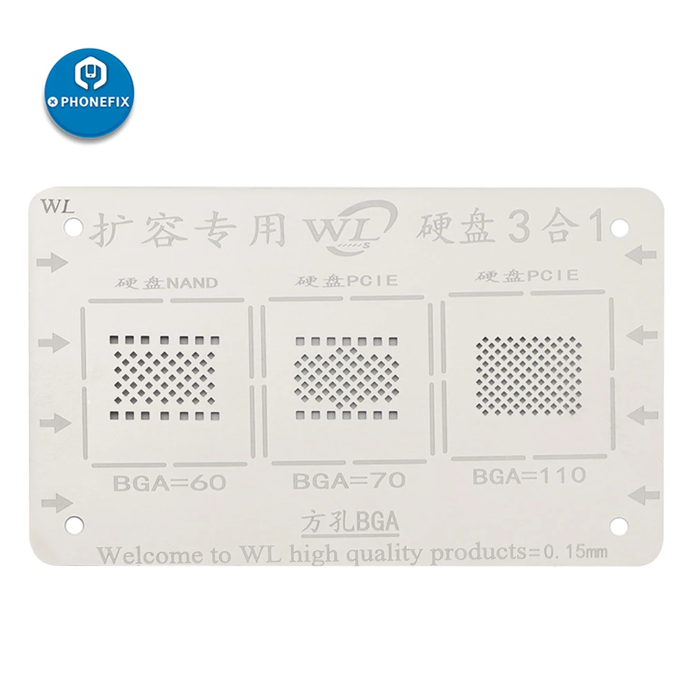 Трафарет WL BGA Reballing для iPhone 5/5C/5S/6/6P/6S/6SP/7/7P/8/8P/X/XS/XSMAX NAND Flash трафарет реболлинга