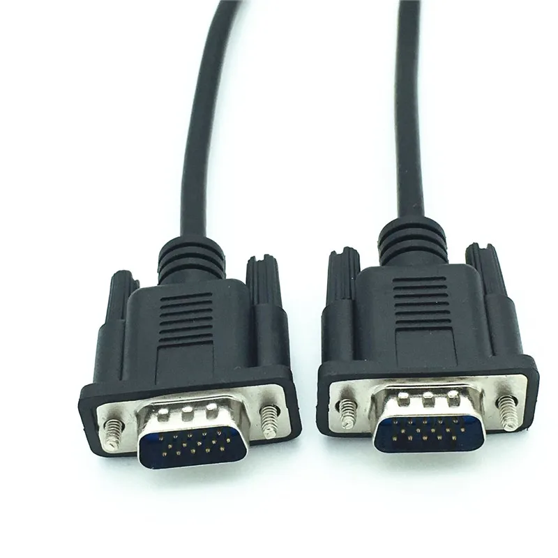 VGA телевидение с высоким разрешением, HD 15pin кабель со штыревыми соединителями на обоих концах для подключения к женский кабель высокого качества 15-core черные ultra short Throw vga кабель 0,3 м/30 см - Цвет: Male to Male