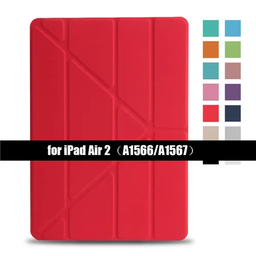 Red for ipad air2 Чехол для IPad Air Flip Stand Case для Ipad 5 6, чехол из искусственной кожи для IPad Air 2 Smart Cover для Ipad Air 1 - Цвет: Red for ipad air2