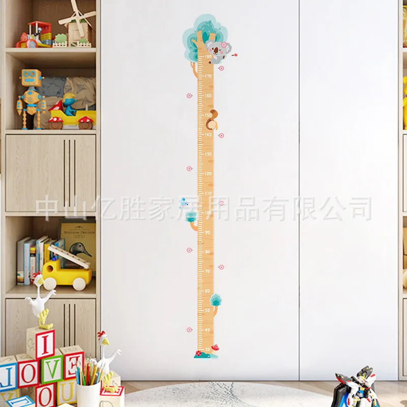 Cartoon Koala on Tree Wall Stickers Children's Growth Measurement for Baby Bedroom Kids Room Home Decor Animal Height Ruler | Дом и сад