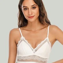 Sexy Bra correas U sin espalda de encaje inalámbrica copa blanda sujetador mujer fino e Invisible taza ropa interior Mujer ropa interior